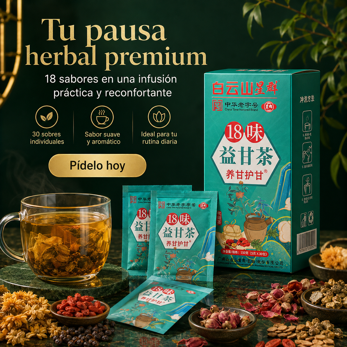 TÉ HERBAL CHINO 18 SABORES™ 🍵🌿 — TU RITUAL NATURAL DE BIENESTAR | OFERTA ESPECIAL 🔥