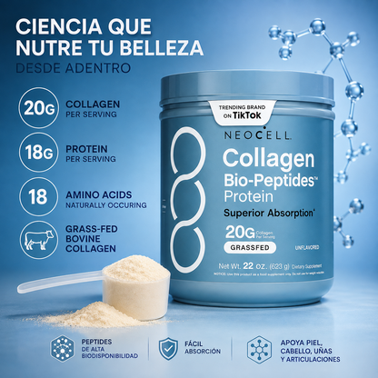 NEOCELL COLLAGEN BIO-PEPTIDES 567G ✨💙 SOPORTE PREMIUM PARA PIEL, CABELLO, UÑAS Y ARTICULACIONES + ENVÍO GRATIS 🚚