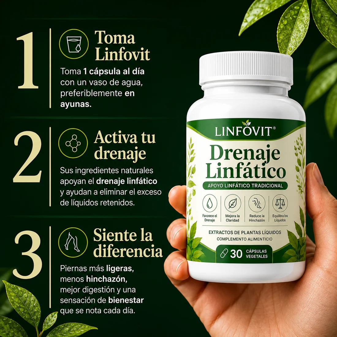 LINFOVIT™ DRENAJE LINFÁTICO X60 – SOPORTE BOTÁNICO PARA SENTIRTE MÁS LIGERA 🌿💧 OFERTA ESPECIAL