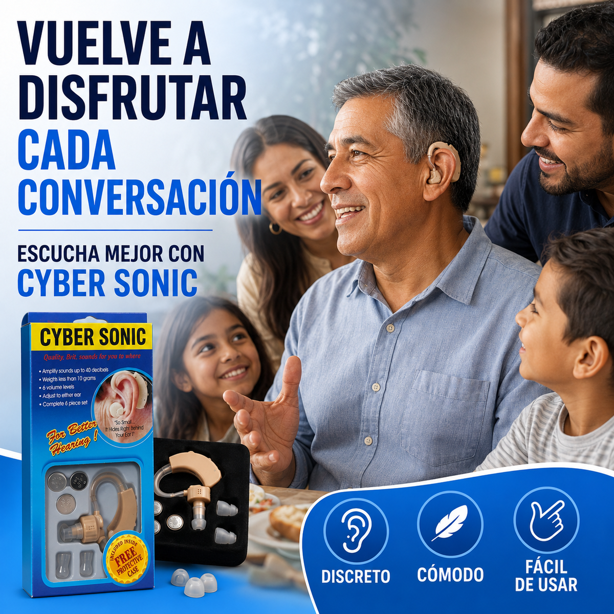 CYBER SONIC™ AMPLIFICADOR DE SONIDO 2UND – VUELVE A SEGUIR CADA CONVERSACIÓN 👂✨