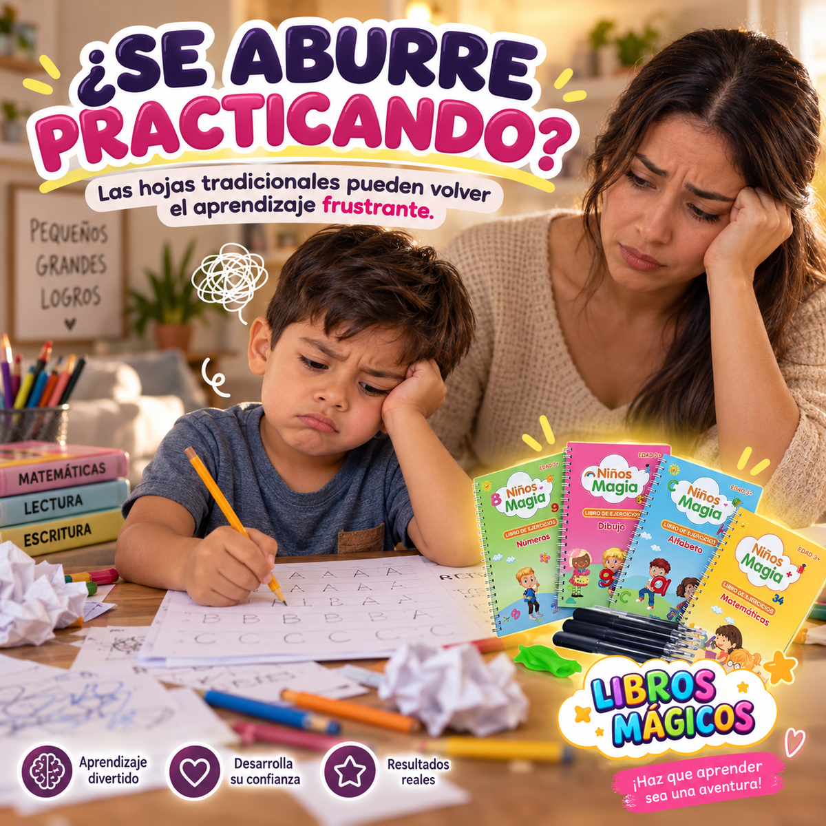 SET LIBROS MÁGICOS x4 – APRENDE, TRAZA Y REPITE ✍️🌈 OFERTA ESPECIAL
