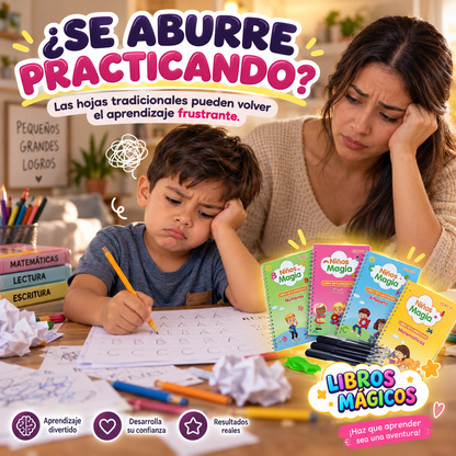 SET LIBROS MÁGICOS x4 – APRENDE, TRAZA Y REPITE ✍️🌈 OFERTA ESPECIAL