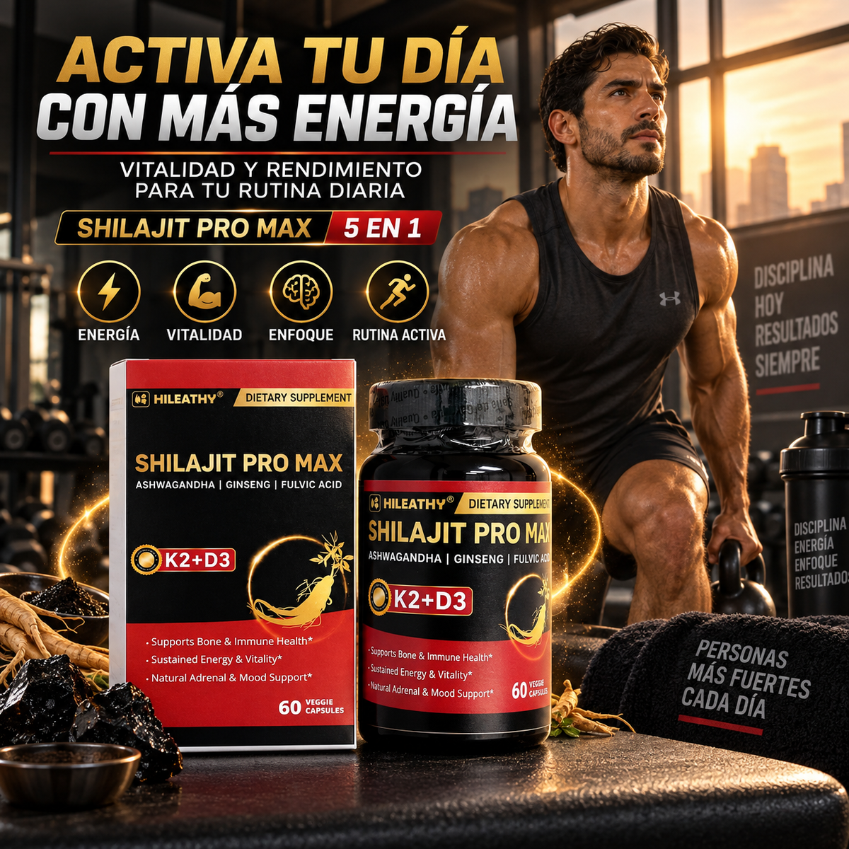 SHILAJIT PRO MAX 5 EN 1™ – ENERGÍA + VITALIDAD DIARIA ⚡🔥 | 60 CÁPSULAS – OFERTA ESPECIAL