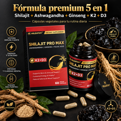 SHILAJIT PRO MAX 5 EN 1™ – ENERGÍA + VITALIDAD DIARIA ⚡🔥 | 60 CÁPSULAS – OFERTA ESPECIAL