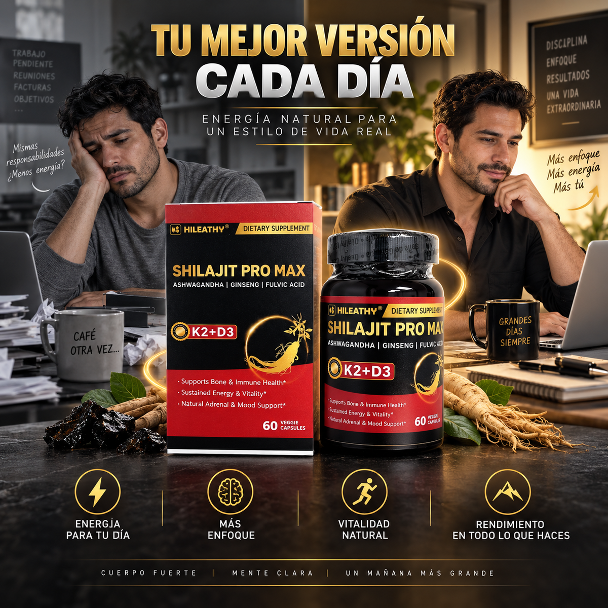 SHILAJIT PRO MAX 5 EN 1™ – ENERGÍA + VITALIDAD DIARIA ⚡🔥 | 60 CÁPSULAS – OFERTA ESPECIAL