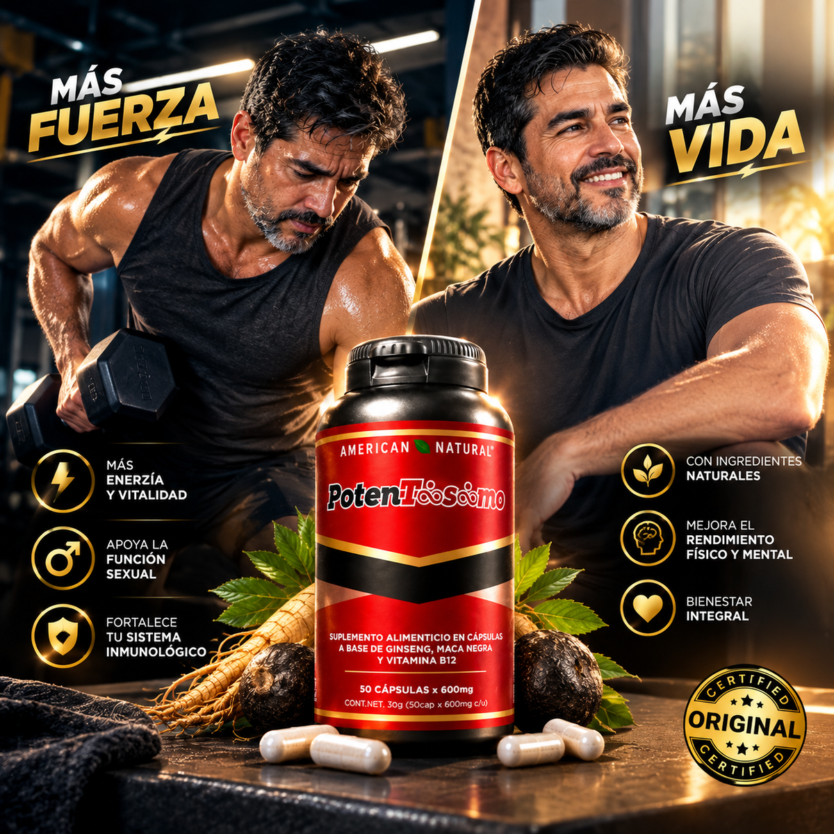 🔥 POTENTÍSIMO 50 CÁPSULAS — ENERGÍA, VITALIDAD Y CONFIANZA 💪⚡