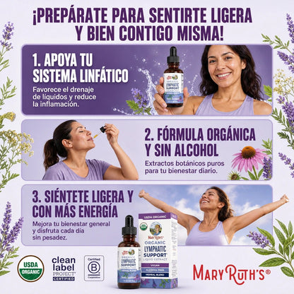 MARYRUTH’S LYMPHATIC SUPPORT 30ML 💧🌿 — Apoyo Linfático Orgánico + 30 Porciones para tu Rutina de Bienestar ✨🔥