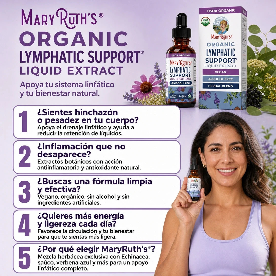 MARYRUTH’S LYMPHATIC SUPPORT 30ML 💧🌿 — Apoyo Linfático Orgánico + 30 Porciones para tu Rutina de Bienestar ✨🔥